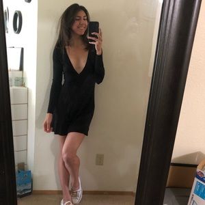 ASOS Black long sleeve skater dress